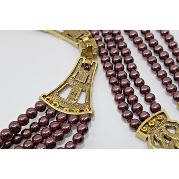 D5 Auth HEIDI DAUS Age of Elegance Crystal 3 Piece Jewelry Necklace Set Amethys - Picture 6 of 7